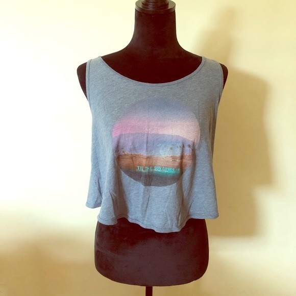 Hollister Cropped Tank Open Back Detail Size Small S Blue Tulip - Picture 10 of 12